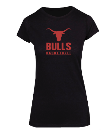 Picture of Bulls Basketball Ladies Black T-Shirt
