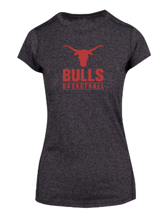 Picture of Bulls Basketball Ladies Dark Grey Heather T-Shirt