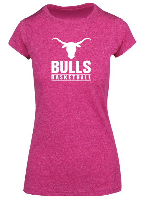 Picture of Bulls Basketball Ladies Hot Pink Heather T-Shirt