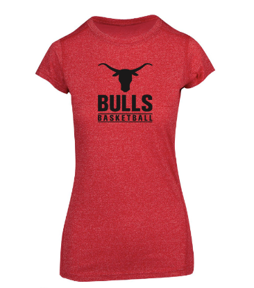 Picture of Bulls Basketball Ladies Red Heather T-Shirt