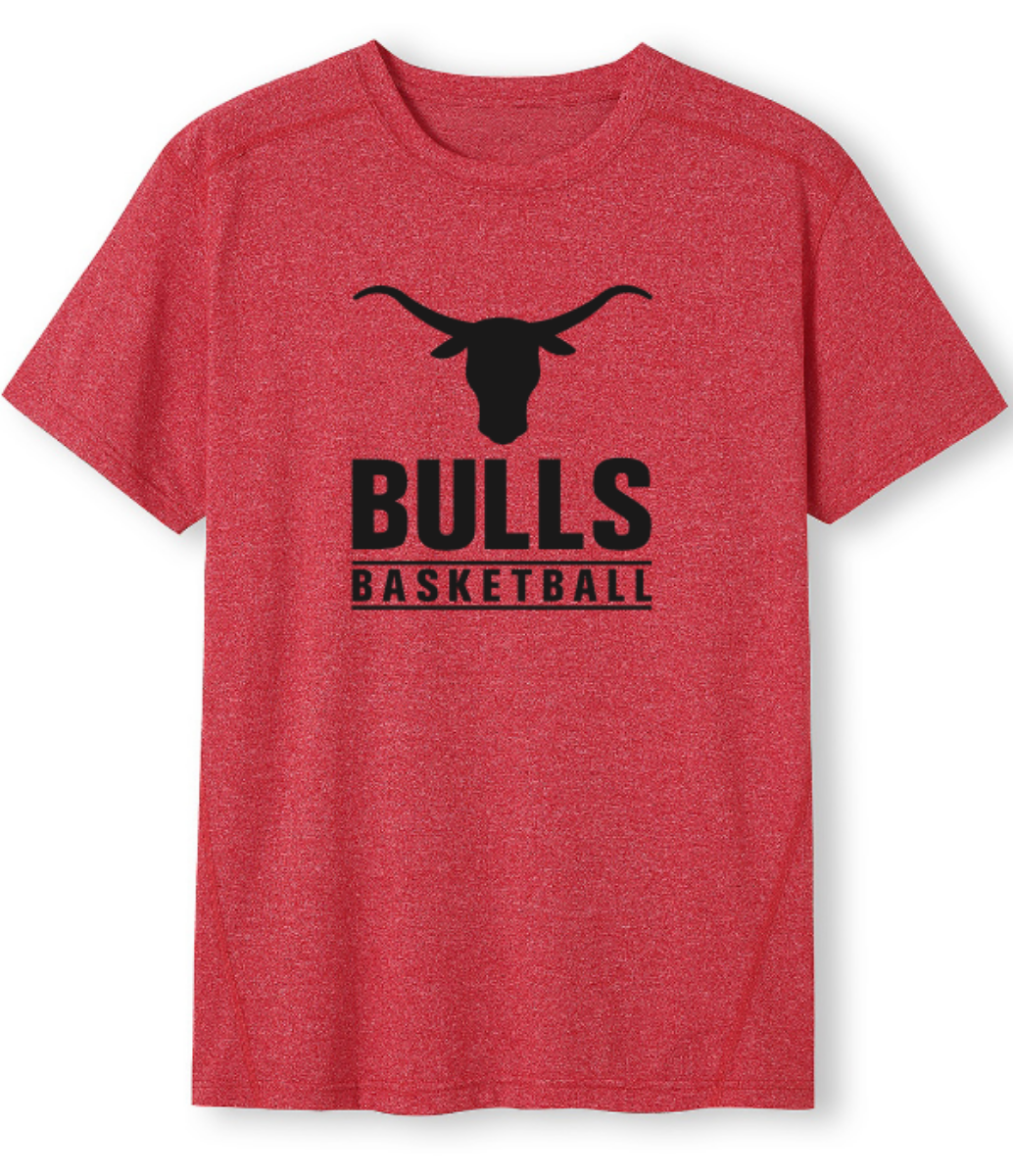 Picture of Bulls Basketball Mens Red Heather T-Shirt